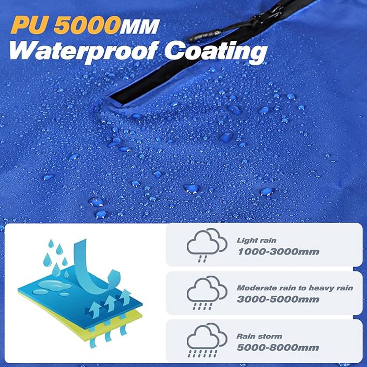 Anyoo Waterdichte wielrennen, regenponcho, draagbaar, licht, regenjas met capuchon, fiets, compact, regencape, herbruikbaar, uniseks, voor backpacking, camping, outdoor, legergroen, Eén maat, legergroen