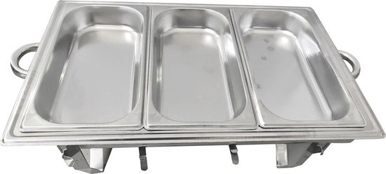 Happyment Buffetwarmer PRO - Chafing Dish - Warmhoudbakken - Warmhoudplaat - 3 x 3 Liter — afbeelding 4