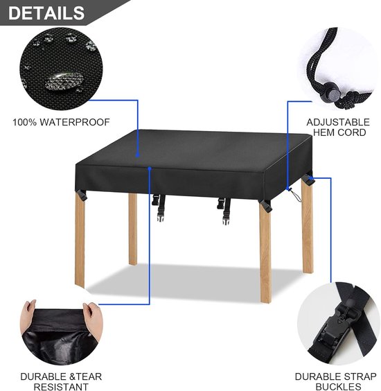 HYFBH Housse Salon De Jardin, 140x90x75cm Housse Table De Jardin, Bache Table De Jardin, 420D Housses Pour Mobilier De Jardin, Pour Sièges D' Extérieur, Canapés Et Autres Bache De Protection Exterieur