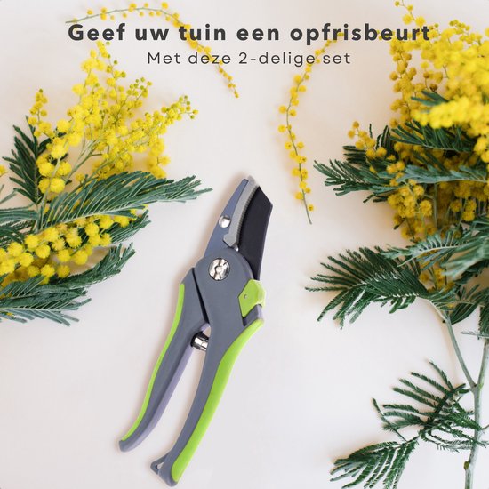 Cheqo® Snoeischaren Set - Snoeiset - Aambeeld Snoeischaar - ILAG® Coating - Koolstofstaal - 2 Stuks van Cheqo — afbeelding 2