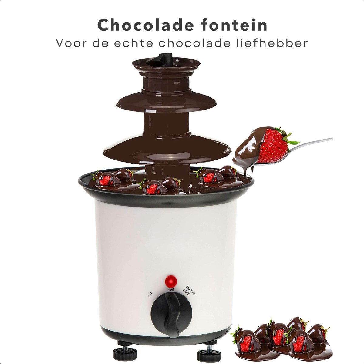 Fontaine à chocolat fondue party thermostat tour en acier inoxydable noir  60 watts Bestron ACF300