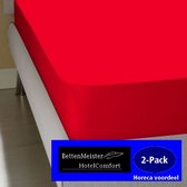 2-Pack - Hoeslaken - Rood Jersey Stretch - 100% Katoenen