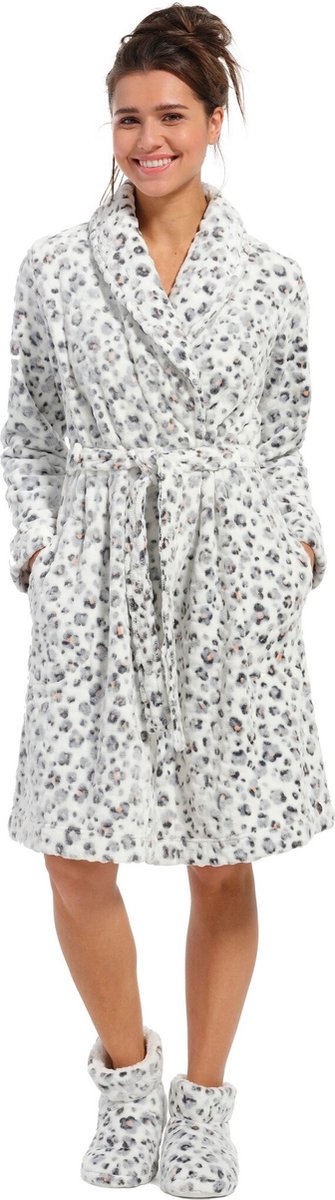 Rebelle dames Badjas Fleece ''Panter'' - XXL - Blauw