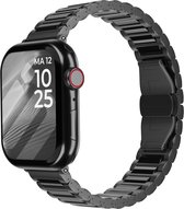 Strap-it Premium titanium band - geschikt voor Apple Watch Series 1/2/3/4/5/6/7/8/SE/Ultra - afmetingen 42mm / 44mm / 45mm / 49mm (grafiet)