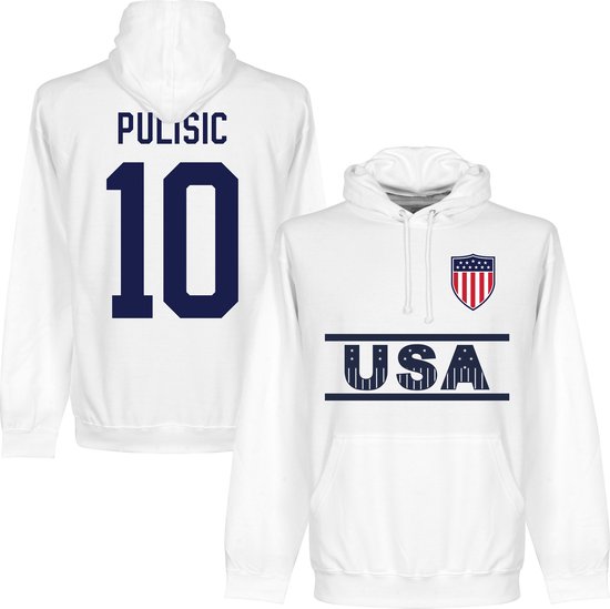 Verenigde Staten Team Pulisic 10 Hoodie - Wit - XXL