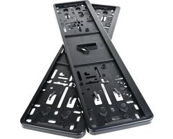 2 x Kentekenplaathouders AUTODROMO zwart voor nummerplaat van 520 x 110 mm. Set a 2 stuks