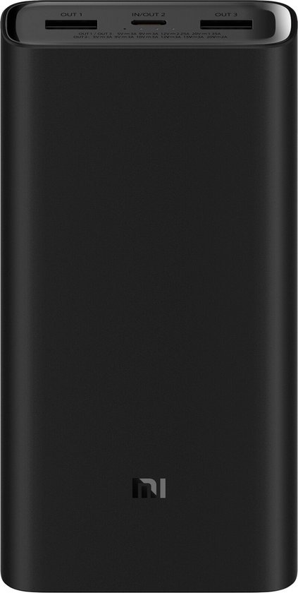 Xiaomi - Mi 20000mAh Powerbank 3 Quick Charge 4.0 - 50W - Dual USB-A en USB-C - Zwart