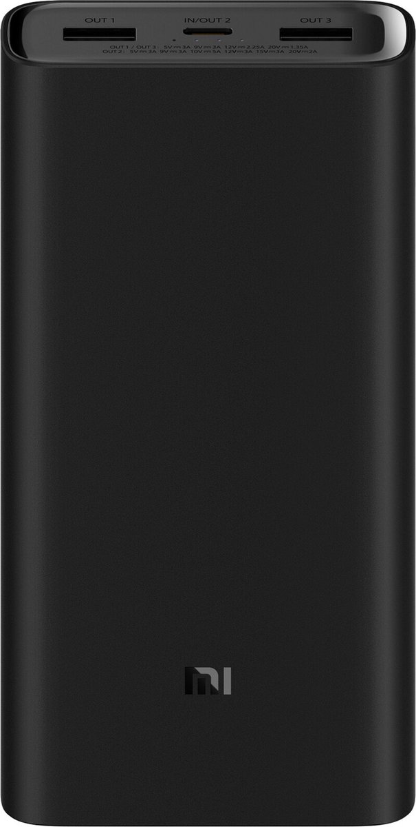 Xiaomi - Mi 20000mAh Powerbank 3 Quick Charge 4.0 - 50W - Dual USB-A en USB-C - Zwart