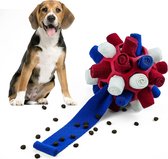 Snuffelbal voor honden, snuffeltapijt, snuffelspeelgoed, interactief hondenspeelgoed, draagbaar huisdier, snuffle ball speelgoed voor kleine middelgrote honden en huisdieren (rood, wit, blauw)