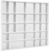 Creative Deco Kast Sieradendoos Box Wit | 28 Vakken | 44.5 x 40 x 3 cm | Houten | Decoupage en Decoratie