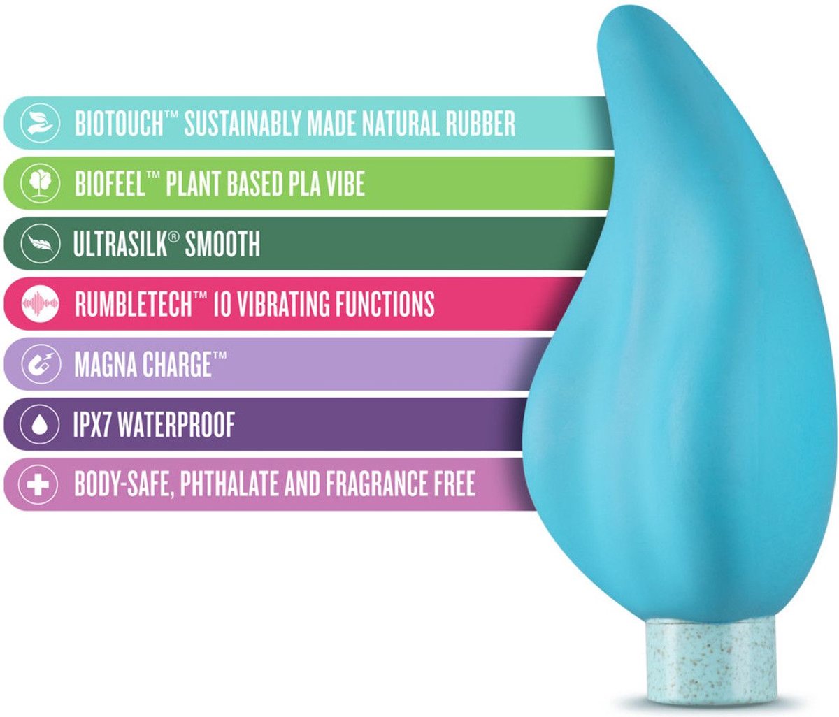 Goedkoopste Gaia Eco Caress Vibrator - Aqua