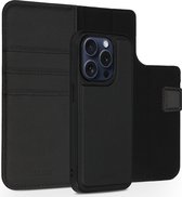 Accezz Hoesje Geschikt voor iPhone 15 Pro Hoesje Met Pasjeshouder - Accezz Premium Leather 2 in 1 Wallet Bookcase - Zwart