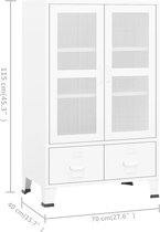 The Living Store Armoire industrielle - 70 x 40 x 115 cm - blanc - métal