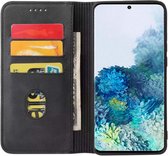 Smartphonica Samsung Galaxy S20 kunstleren hoesje met magnetische sluiting en pashouders book case - zwart / Kunstleer / Book Case geschikt voor Samsung Galaxy S20
