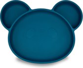 Youly® - Assiette enfant en Siliconen ours - Assiette bébé - Blauw Marine - Sans BPA - Vaisselle pour enfants - Vaisselle bébé - Antidérapante - Assiette avec ventouse