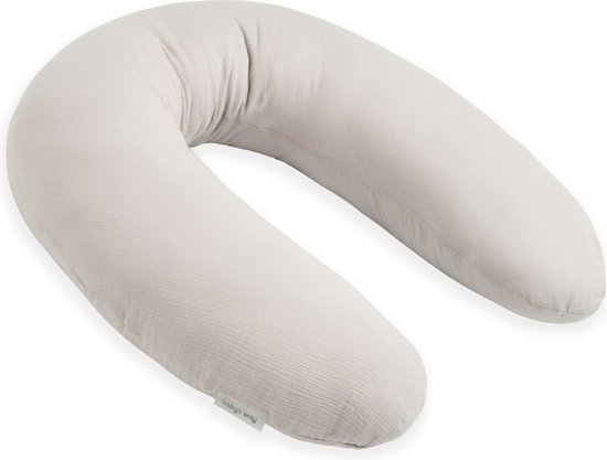 Voedingskussen - Baby's Only Voedingskussen - Zwangerschapskussen - Zijslaapkussen - Lichaamskussen Breeze - Warm Linen - 160 cm