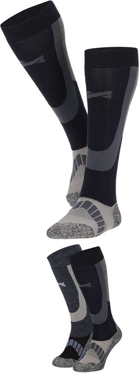 Morethansocks Skisokken Unisex 4-Pack Merino wol t/m 48 Skisokken dames Skisokken heren Marineblauw