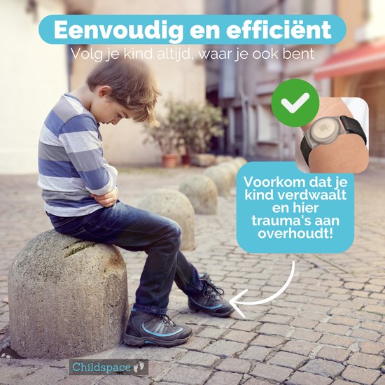 Childspace - AirTag Polsband voor Kinderen - AirTag Kind - AirTag Bandje Kind - Blauw