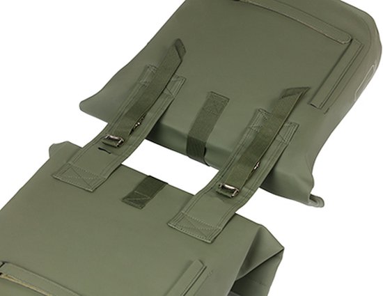 Basil City Dubbele Fietstas 28-32L Moss Green Waterafstotend Vegan Leather Reflecterend Universal Bridge Voor E-bike & Stadsfiets — afbeelding 5