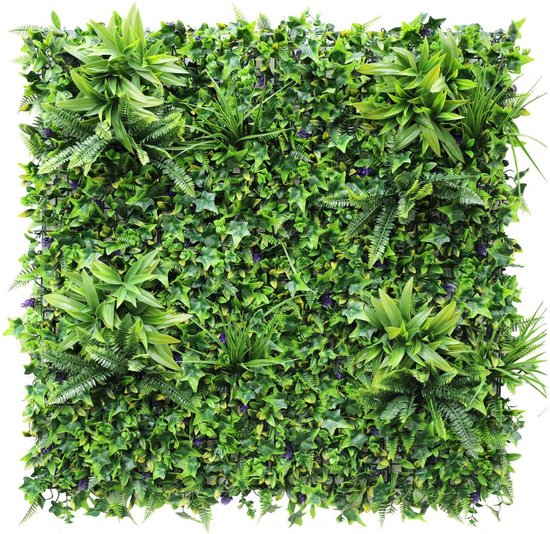 Synthetische groene begroeide muur - Pakket van 3m² - MATCHA L 50 cm x H 50 cm x D 5 cm