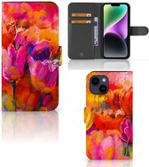 GSM Hoesje Geschikt voor iPhone 15 Cover met Tekst Tulips