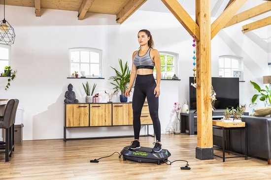 Tunturi Cardio Fit V20 Trilplaat - Incl. Fitnesstoel - Vibration plate - 30 Snelheden - 3 programma's - Vibratie en oscillatie - incl. gratis fitness app