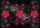 Fotobehang - Vlies Behang - Sprankelende Bloemen Versiering - 208 x 146 cm