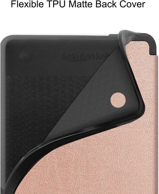 E-Reader Hoes Geschikt voor Kobo Clara 2E - Book Case met Sleep/Wake Functie - Kunstlederen Beschermhoes - Roze van iMoshion — afbeelding 3