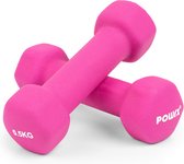 PowrX© Zeshoekige neopreen halters 2 x 0,5 kg (paar) incl. training - 0,5 - 10 kg - Gewichten voor gymnastiek Halters