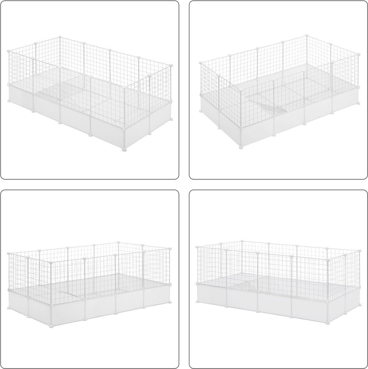 Happyment Knaagdierenren Ziva - Ren hoog - Verstelbaar - Voor binnen - Kattenren - Dierenren - Puppyren - Kleine dieren - Kittens - Wit - 142x53x71 cm thumbnail 7