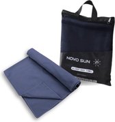 NOVO Sun Microvezel Strandhanddoek - Sporthanddoek - Fitness - Handdoek- Reishanddoek - Sneldrogend - 80 cm x 160 cm - BLAUW