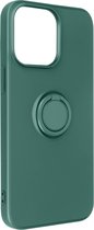 Siliconen hoesje Geschikt voor iPhone 14 Pro Max Soft touch Steunring Groen