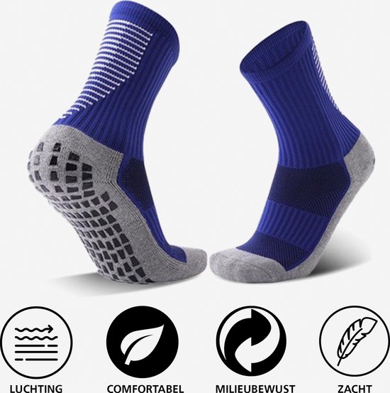 THR Gripsokken - Gripsokken voetbal - Gripsocks- Unisex - Blauw - One Size - Voor alle teamsporten!- In meerdere kleuren