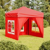 The Living Store Inklapbare Partytent - 197.5 x 197.5 x 234 cm - Rood - 210D Oxford Stof - UV-bestendig - Waterafstotend