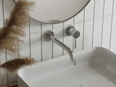 Shower & Design Mechanische mengkraan voor inbouw met afgerond uiteinde - Kleur: geborsteld nikkel - LOZOYA L 19.3 cm x H 11 cm x D 22.2 cm