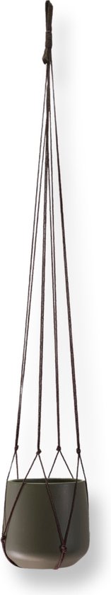 Plantenhanger Zonder Kwast - Kies Kleur en Lengte - Bruin - 120 cm lang - Katoenkoord - Geschikt voor Pot met Diameter t/m 20 cm - Handgemaakt in ons Macramé Atelier - Prijs per Stuk - Let op: Exclusief Pot - Inclusief Verzendkosten
