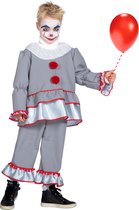 Wilbers & Wilbers - Costume de Monster et d'horreur - Costume d'Halloween de Clown - Grijs - Taille 140 - Halloween - Déguisements