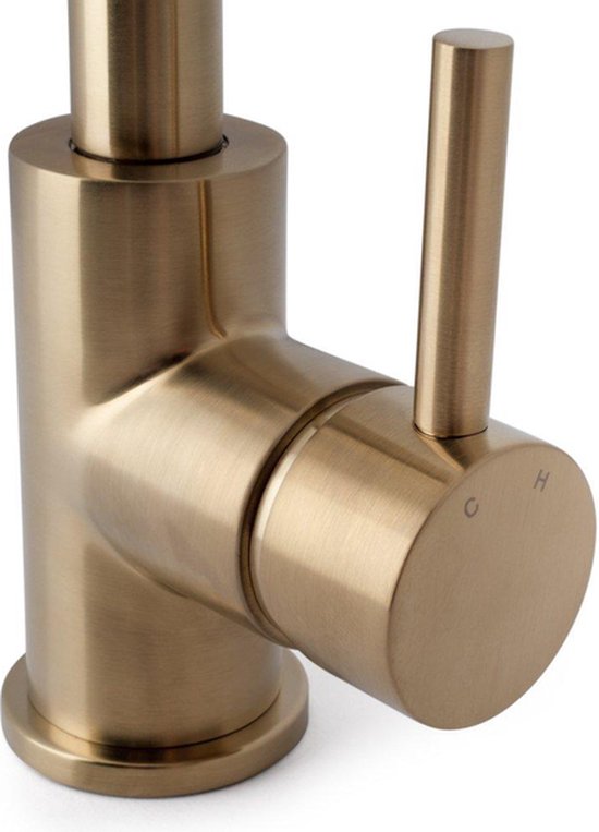 Wiesbaden Caral robinet de lavabo bec haut pivotant laiton brossé PVD