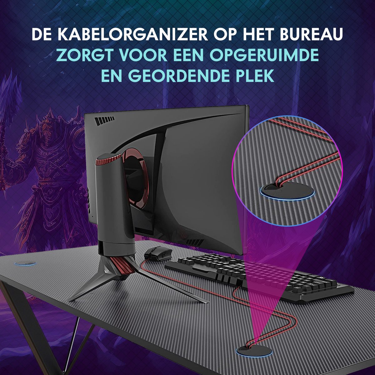 Bureau de Gaming Xergonomic Morpheus - Bureau de jeu - Porte-casque, porte- gobelet et