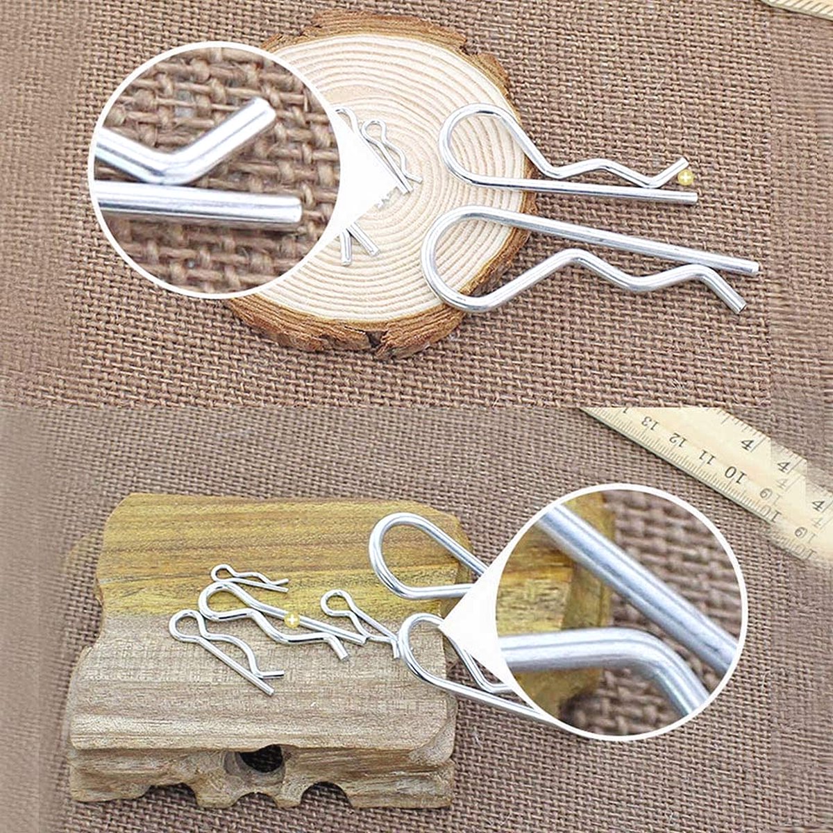 PATIKIL M4 x 75 mm Splintsortiment-Set, 6 Stück schwere R-Clips