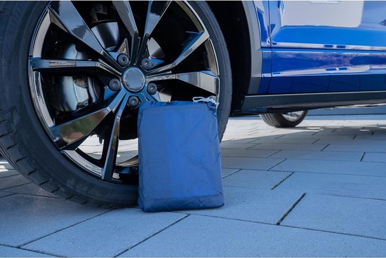 cartrend Volledige garage New Generation, autoafdekzeil, weerbestendig, wasbare afdekking, polyester blauw, met opbergtas, voor SUV, 503 x 213 x 172 cm