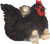 Liggende kip met kuikens - Donker bruin - Huis en tuindecoratie - Buiten - Feestdagen