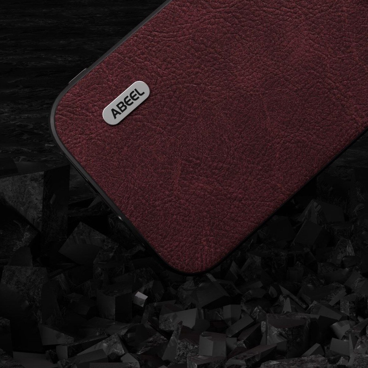 ABEEL Hoesje Geschikt voor Apple iPhone 15 Pro Max - Back Cover met Litchi Textuur - Paars