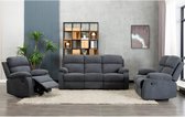 Bol.com Vente-unique Tweezits relaxbank van stof TOLZANO - Antraciet aanbieding