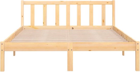 The Living Store Cadre de lit en bois de pin massif 140x200 cm - Cadre de lit - Cadre de lit - Cadre de lit - Cadres de lit - Lit - Lits - Lit simple - Lits simples - Lit simple
