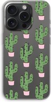 Case Company® - Hoesje geschikt voor iPhone 15 Pro hoesje - Cactus Lover - Soft Cover Telefoonhoesje - Bescherming aan alle Kanten en Schermrand