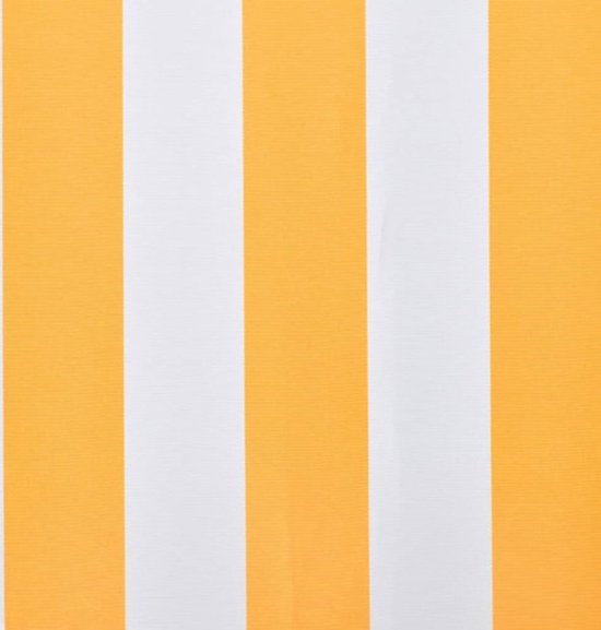 vidaXL Luifeldoek - Zonneblind - Luifeldoek 6x3 m canvas zonnebloemgeel en wit - Buitendecoratie - Tuindeco - Parasol