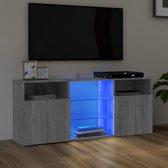 The Living Store TV-meubel - LED-verlichting - Grijs Sonoma Eiken - 120x30x50cm