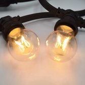 Guirlande lumineuse d'extérieur LumenXL 20 mètres 30 luminaires - Lampes à filament LED 4 watts 2000K - grand capot - variateur IP20