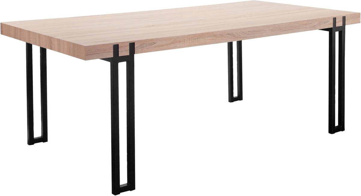 Notio Living Azuma-Eettafel - 6-zits - Natuur/Zwart Bruin